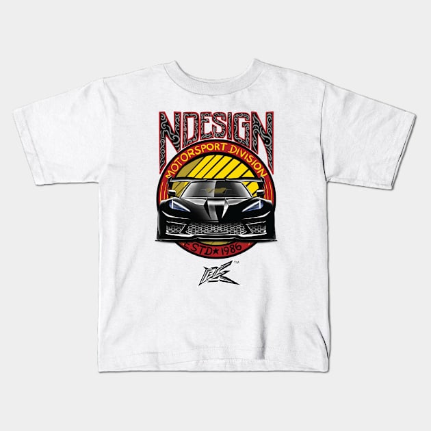 corvette c8 stingray widebody black Kids T-Shirt by naquash